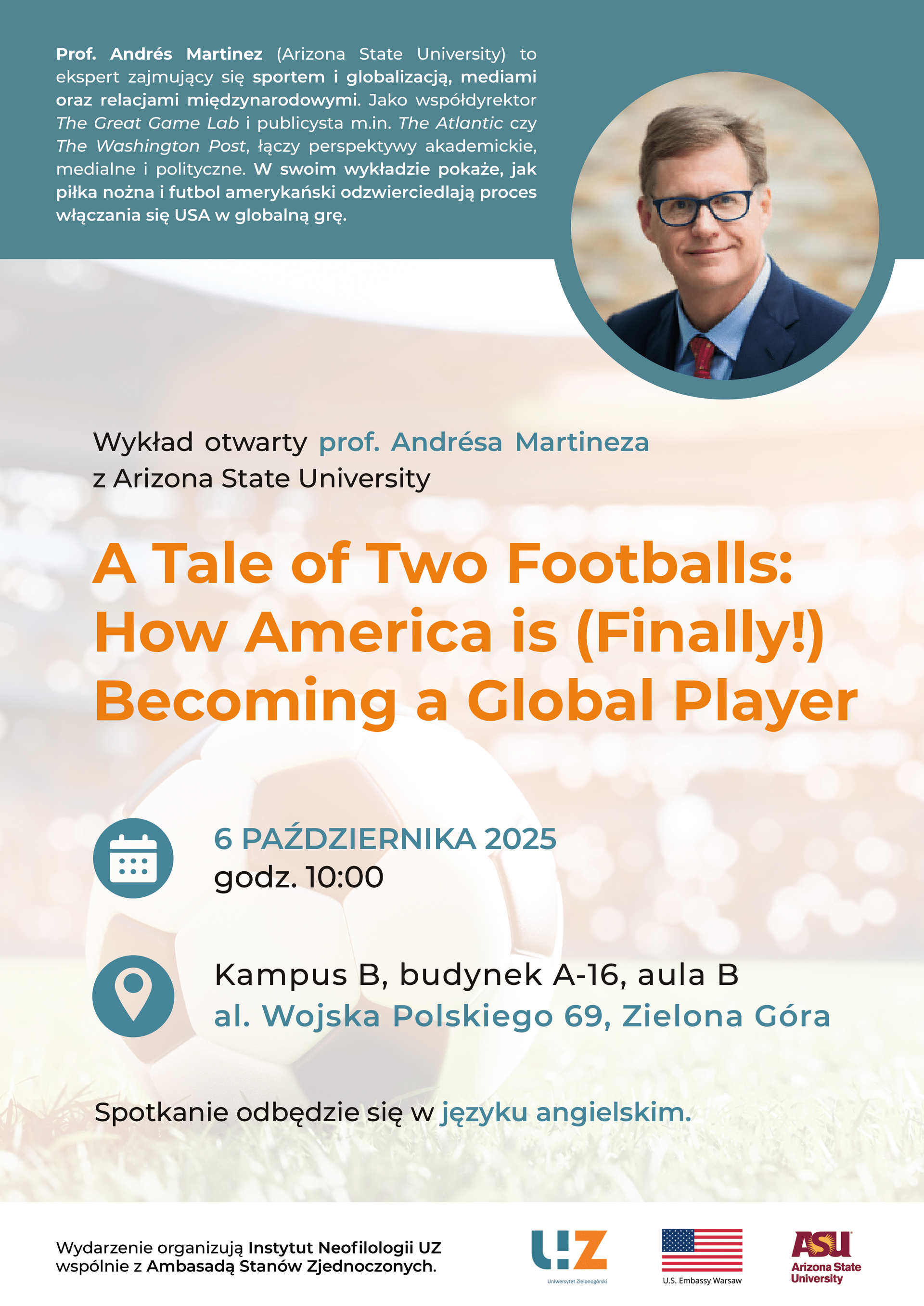 Zapraszamy na wykład prof. Andrésa Martineza z Arizona State University