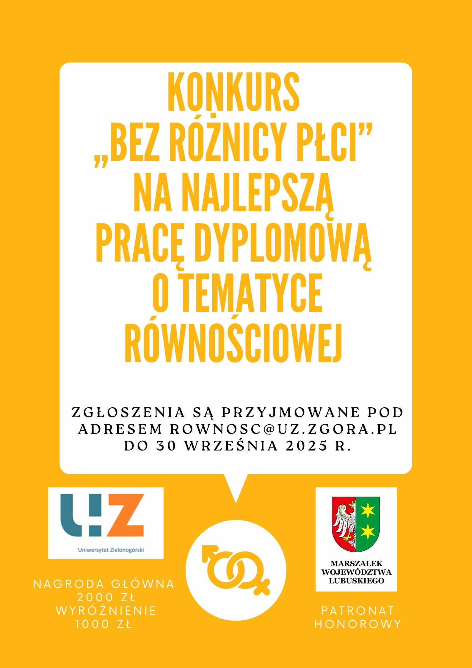 Konkurs „Bez różnicy płci” na najlepszą pracę dyplomową o tematyce równościowej